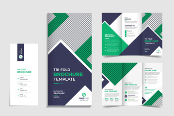 Creative and Modern Corporate Business Trifold Print Ready Brochure  Template With Professional Abstract  Vector Layout Design For Any Company