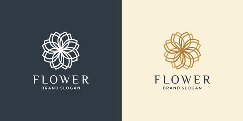 Flower logo with modern minimalist abstract concept Premium Vector part 1