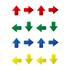 Colorful set arrow icon isolated on white background. Vector