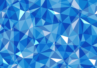Obraz premium 青系のポリゴン背景イラスト 幾何学模様 Polygonal background blue