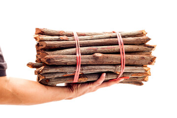White firewood white background
