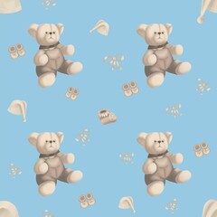 pattern with bears babies and children's things