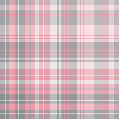 Seamless pattern in pink and gray colors for plaid, fabric, textile, clothes, tablecloth and other things. Vector image.