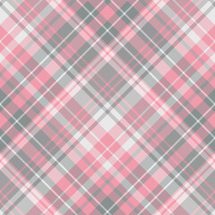 Seamless pattern in pink and gray colors for plaid, fabric, textile, clothes, tablecloth and other things. Vector image. 2