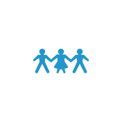 Silhouette of two man and woman between them, holding hands. logo vector icon illustration