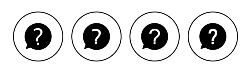 Question icon set. question mark icon vector.