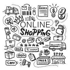 set of hand drawn icons