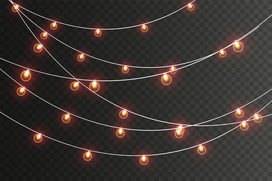Vector Christmas lights, isolated