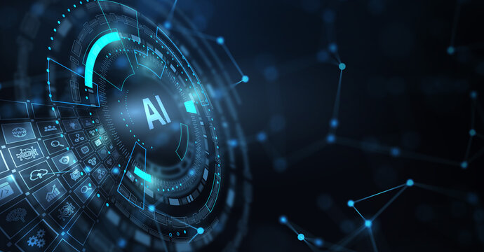 AI Learning and Artificial Intelligence Concept. Business, modern technology, internet and networking concept.