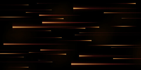 Collection of gold speed lines isolated. Gold light, electric light, light effect png. Curve gold line png for games, video, photo, callout, HUD. Isolated vector illustration.