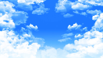 Obraz na płótnie Canvas 清涼感のある綺麗な青空と雲のイメージ画像　壁紙