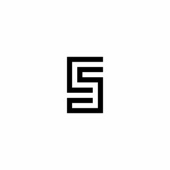 CS letter initial monogram negative space logo