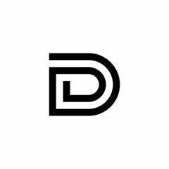 DD letter initial monogram negative space logo