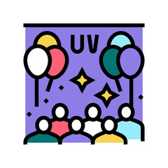 uv glow kids party color icon vector. uv glow kids party sign. isolated symbol illustration
