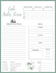 Cake Custom Order Form