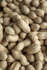 Peanuts in shell, close up. Selective focus..