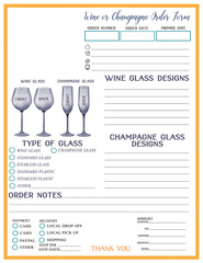 Wine Champagne Custom Craft  Glass Order Form