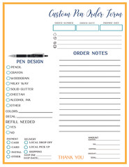 Custom Craft Pen Order form

