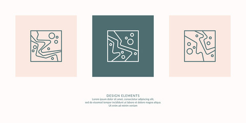 A set of modern backgrounds with abstract elements and dynamic shapes. Vector illustration.