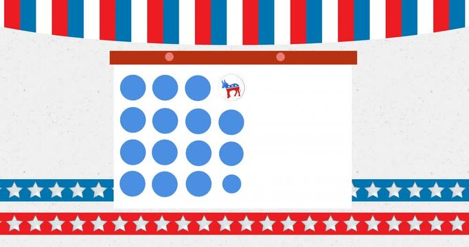 Animation of token template card over american flag