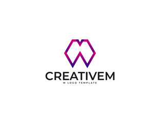 Fototapeta premium Modern initial letter m logo design