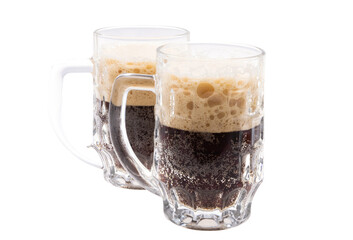 glass with dark beer isolated