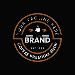 Premium quality Coffee vintage logo