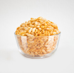 masala sev mamra isolated glass bowl