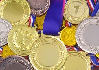 Gold, silver and bronze medals background