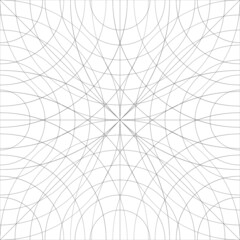 Seamless abstract pattern of black lines on white. Artistic arcs and waves are crossed. Prints for fabrics, decorative pillows, interior design. Coloring.