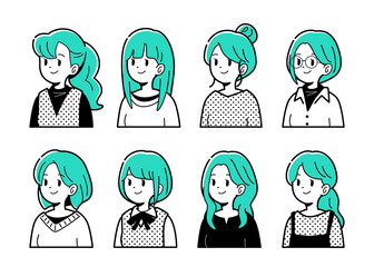 若い女性セット　ななめ横　