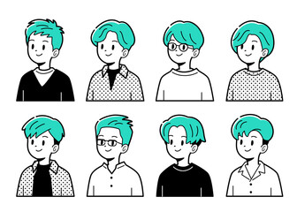 Fototapeta premium 若い男性セット ななめ横