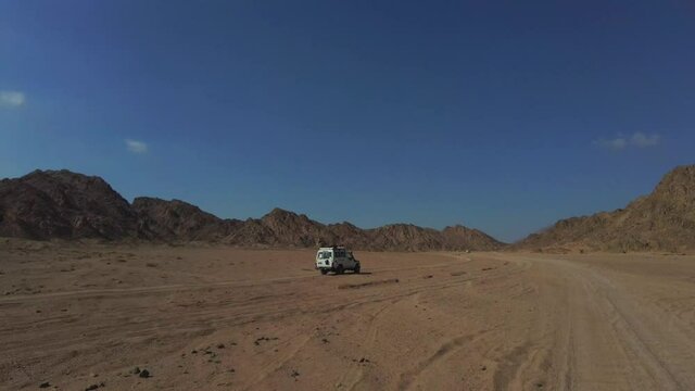 Off road car in a desert