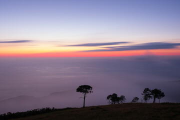 Sunset over the sea from Mount Jaizkibel, Euskadi