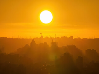 Naklejka premium Sunset high angle view of the Jingmei area