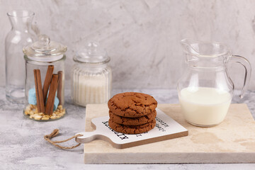 A stack of delicious chocolate cookies