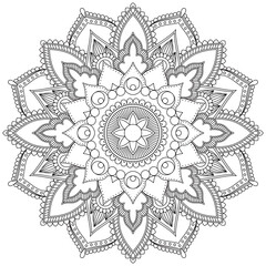 Leaf Flower Petal Coloring Mandala Art Simple Graphic Shape Vector Floral Oriental Outline Vintage Decorative Elements Pattern Illustration Islam Arabic Indian Turkish Mystic Religion Morals Lotus