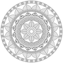 Leaf Flower Petal Coloring Mandala Art Simple Graphic Shape Vector Floral Oriental Outline Vintage Decorative Elements Pattern Illustration Islam Arabic Indian Turkish Mystic Religion Morals Lotus