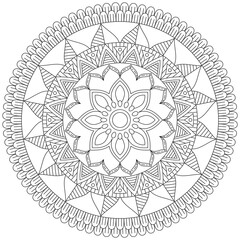 Leaf Flower Petal Coloring Mandala Art Simple Graphic Shape Vector Floral Oriental Outline Vintage Decorative Elements Pattern Illustration Islam Arabic Indian Turkish Mystic Religion Morals Lotus
