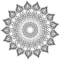 Leaf Flower Petal Coloring Mandala Art Simple Graphic Shape Vector Floral Oriental Outline Vintage Decorative Elements Pattern Illustration Islam Arabic Indian Turkish Mystic Religion Morals Lotus