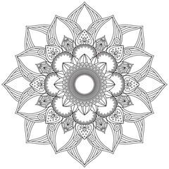 Leaf Flower Petal Coloring Mandala Art Simple Graphic Shape Vector Floral Oriental Outline Vintage Decorative Elements Pattern Illustration Islam Arabic Indian Turkish Mystic Religion Morals Lotus