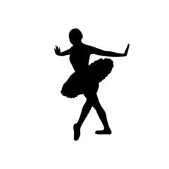 Ballerina woman silhouette vector illustration black and white