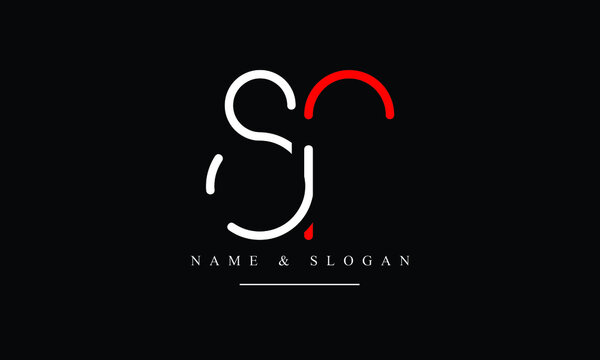 SJ, JS, S, J abstract letters logo monogram