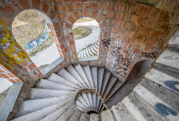 Łapalice, Poland - built in 1983 but never finished, the ruins of Łapalice Castle are an...
