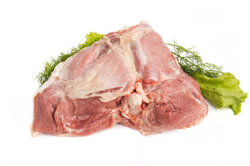 quality beautiful large piece of raw turkey meat on white background