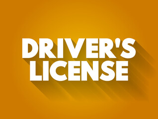 Driver's license text quote, concept background