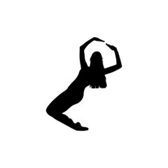 Ballet dancer woman silhouette vector illustration black and white