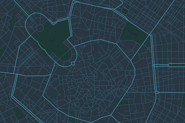 Vector map of the city of Milan, Italy