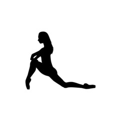 Fototapeta na wymiar Ballet dancer woman silhouette vector illustration black and white