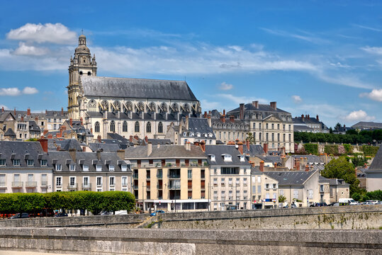 Cathedral Saint Louis at Blois, a commune and the capital city of Loir-et-Cher department in Centre-Val de Loire, France,situated on the banks of the lower river Loire